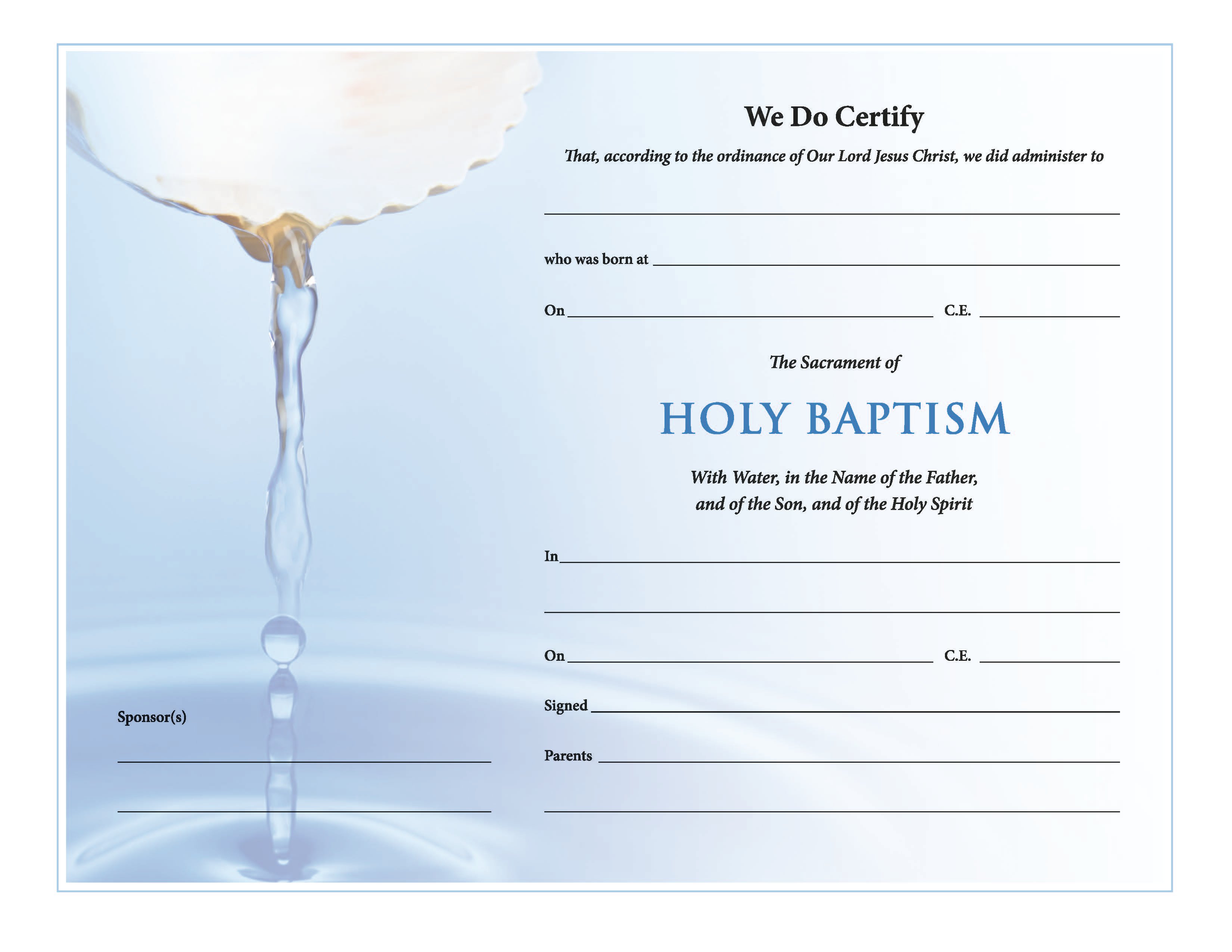 ChurchPublishing.org: Holy Baptism Certificate - Download