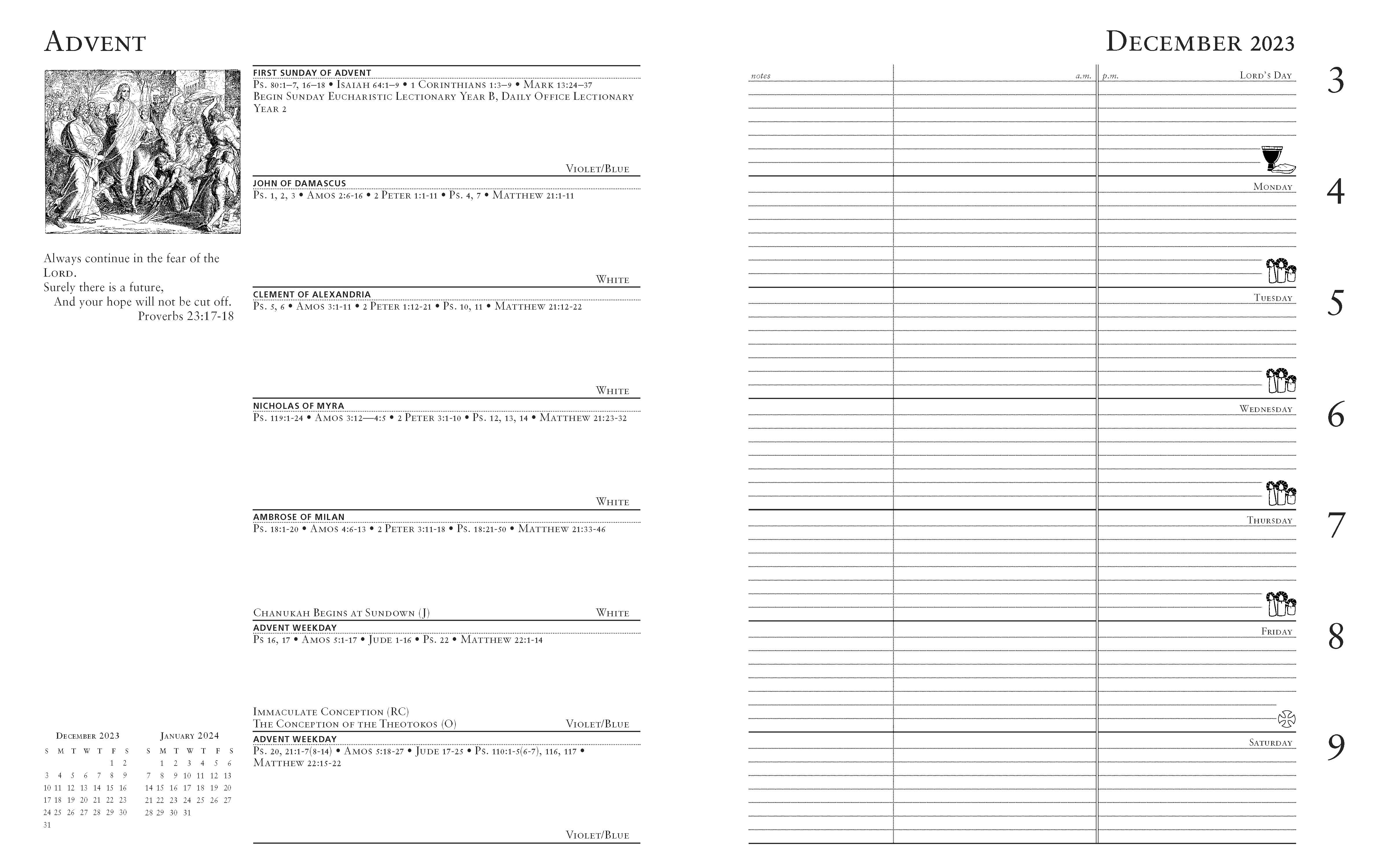 2024 Episcopal Liturgical Appointment Calendar