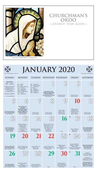ChurchPublishing.org: Churchman’s Ordo Kalendar 2020 ChurchPublishing.org: Churchman’s Ordo Kalendar 2020